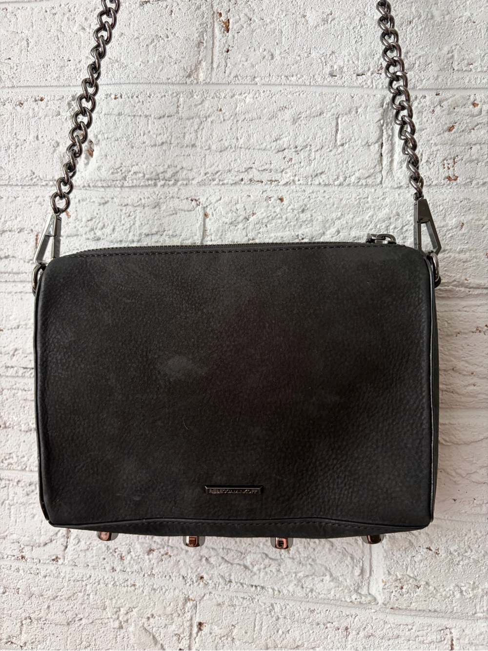 Rebecca Minkoff Black Leather Chain Crossbody Bag